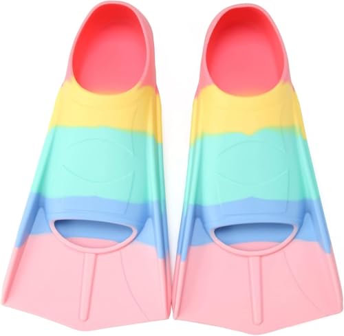 Foyinbet Kids Swim Fins Short Kids Fins Youth Swimming Flippers for Lap Swimming Training for Children Girls Boys Beginners 2XS