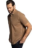 Cuello de polo deportivo JP 1880 Polo, Parte Superior, Tira de Botones, Cuello de Camisa, piqué, Barro, XXXXL para Hombre