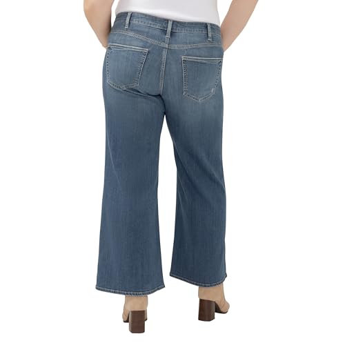 Silver Jeans Co. Women's Plus Size Suki Mid Rise Curvy Fit Wide Leg Jeans3