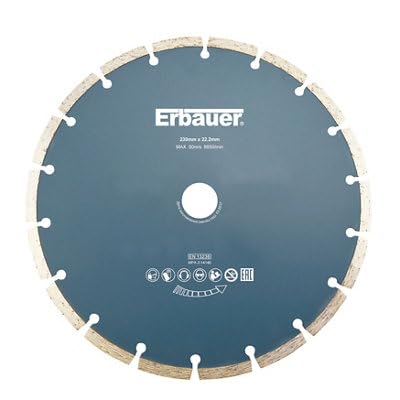 Erbauer Disque diamant discontinu 230x22,2 mm - segmenté - 2,6 mm - usage humide/sèche.