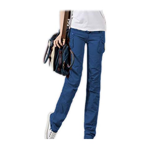 Eshal Fashion Women's Army Military Pants Ladies Cargo Army Combat Trouser (XL, Navy) Cover