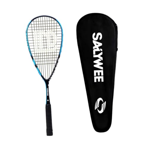 QSTDGVPW Carbon Fiber Frame Squash Racket Training Paddle Accessories Antislip Grip Equipment for Park Gym Outdoor Activities, Blue