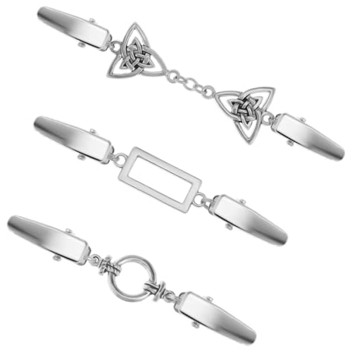 Image of Vintage Shirt Dress Clips, 3PCS Vintage Cardigan Collar Dress Shirt Cinch Shawl Clips Back Cinch Sweater Shawl Waist Brooch Pins for Clothing Women Wearing
