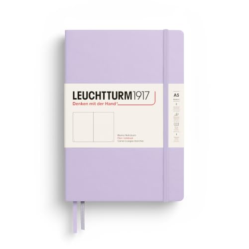 LEUCHTTURM1917 - Notebook Hardcover Medium A5-251 Numbered Pages for Writing and Journaling (Lilac, Plain)
