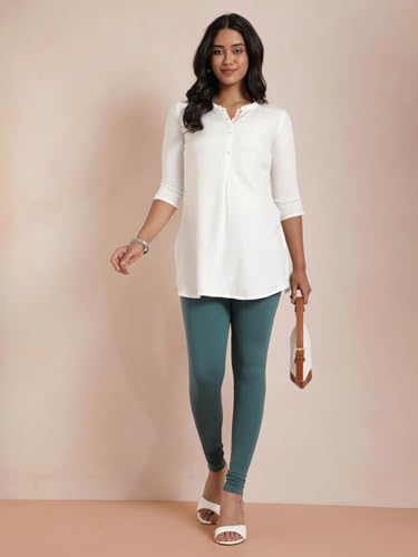 Image of TWIN BIRDS Tailored Cut and Classic Fit Super Stretchable Elastane Fabric Churidar Leggings for Women