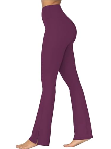 Sunzel Sunzfly Legging feminina com bainha dividida flare flare cintura alta casual bootcut calça de