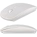 Price comparison product image REALMAX® Wireless Mini Ultra-thin USB Cordless with Optical Mouse Scroll Wheel for Gaming Windows Computer PC Laptop Macbook Pro iMac Travel Mouse (White)