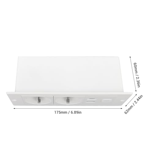 Regleta empotrada de mesa PP con puertos USB Tipo C de 16A y cable con interruptor 6