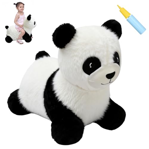 INPANY Bouncy Horse, Panda Hopper Toys, Toddler Plush Bouncing Animal, Kid Inflatable Ride on Rubber Bouncer, Outdoor Cool Birthday Gift for 2 3 4 Yr Boy Girl