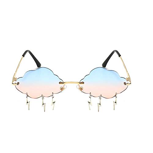 ENTHYI Cloud lightning Sunglasses for Women/Men Rimless Wave Glasses Eyewear for Party Rimless Sun glasses2