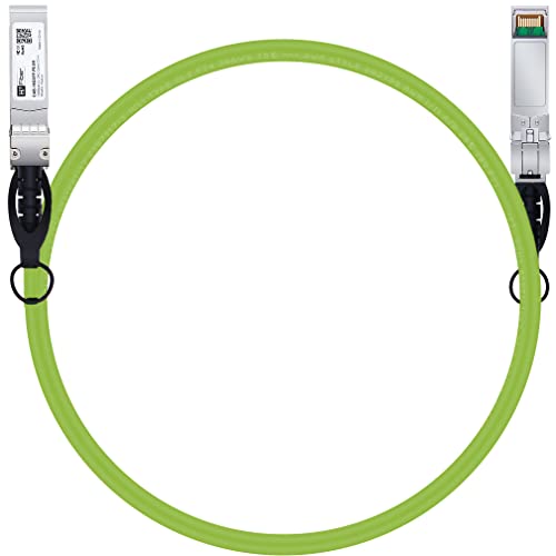H!Fiber Green SFP+ Cable, 10G SFP+ DAC, 1.5M(5ft), Passive Direct Attach Copper Twinax Cable for Cisco SFP-H10GB-CU1.5M, Ubiquiti UniFi UC-DAC-SFP+, Meraki, Mikrotik, Intel, Fortinet, Netgear