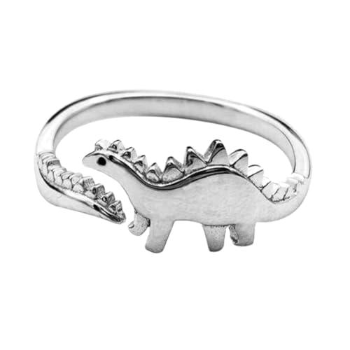 Milisten Bague Dinosaure Ouverte en Alliage Argenté, Anneau Femme