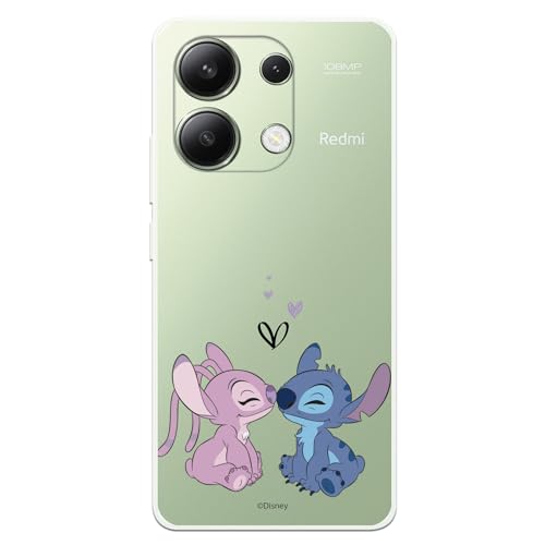 Cover compatibile con Xiaomi Redmi Note 13 4G ufficiale Disney Angel & Stitch Baiser Cover in silicone trasparente morbido con licenza ufficiale Lilo & Stitch