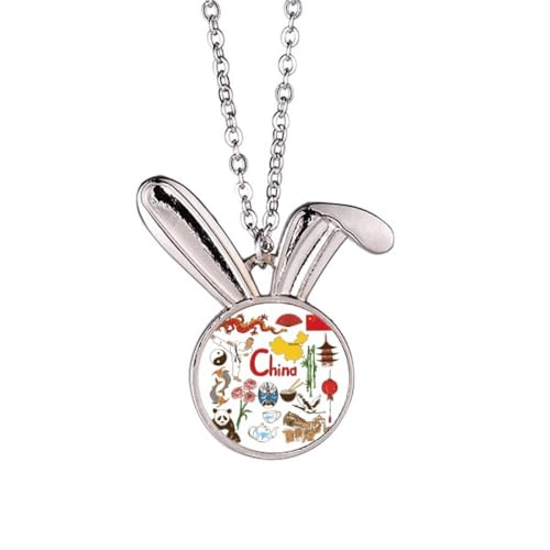 Collier panda drapeau de la Chine idée cadeau anniversaire femme
