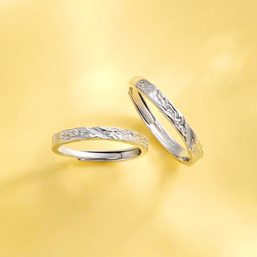 Bague ajustable style écorce en argent à porter au quotidien - 4