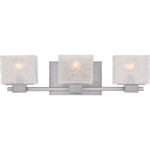 Quoizel Melody 3-Light Brushed Nickel Vanity Light – Classic Design, White Glass Shades Vanity Accessories, Soft Diffused Vanity Lighting – Durable Construction Wall Light