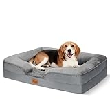 Nobleza Cama-Sofá Ortopédica para Perros Medianos, con Espuma Viscoelástica, Lavable e Impermeable, 89 * 63 * 17cm, Gris