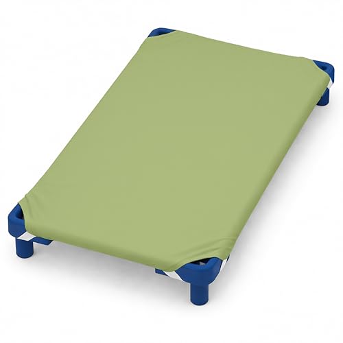 Image of Pack of 6 Cot Sheet for Daycare Preschool Cot Bed -Polyblend Fabric with Corner Elastic Cots Sheets Fits On 22 inch X 40 inch Inches Size Toddler and Preschool Daycare Cot Sage 22 X 40 Size