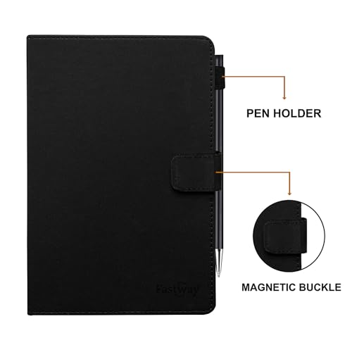 Image of Fastway Flip Cover for Lenovo Idea Tab Plus 12.1 inch Tablet Executive Leather Built-in Pencil Holder (Black)
