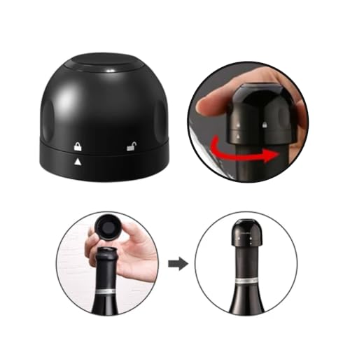 Tampa Hermética Rolha para Garrafa Champanhe e Espumantes: Fechamento com Trava Vedação de Silicone