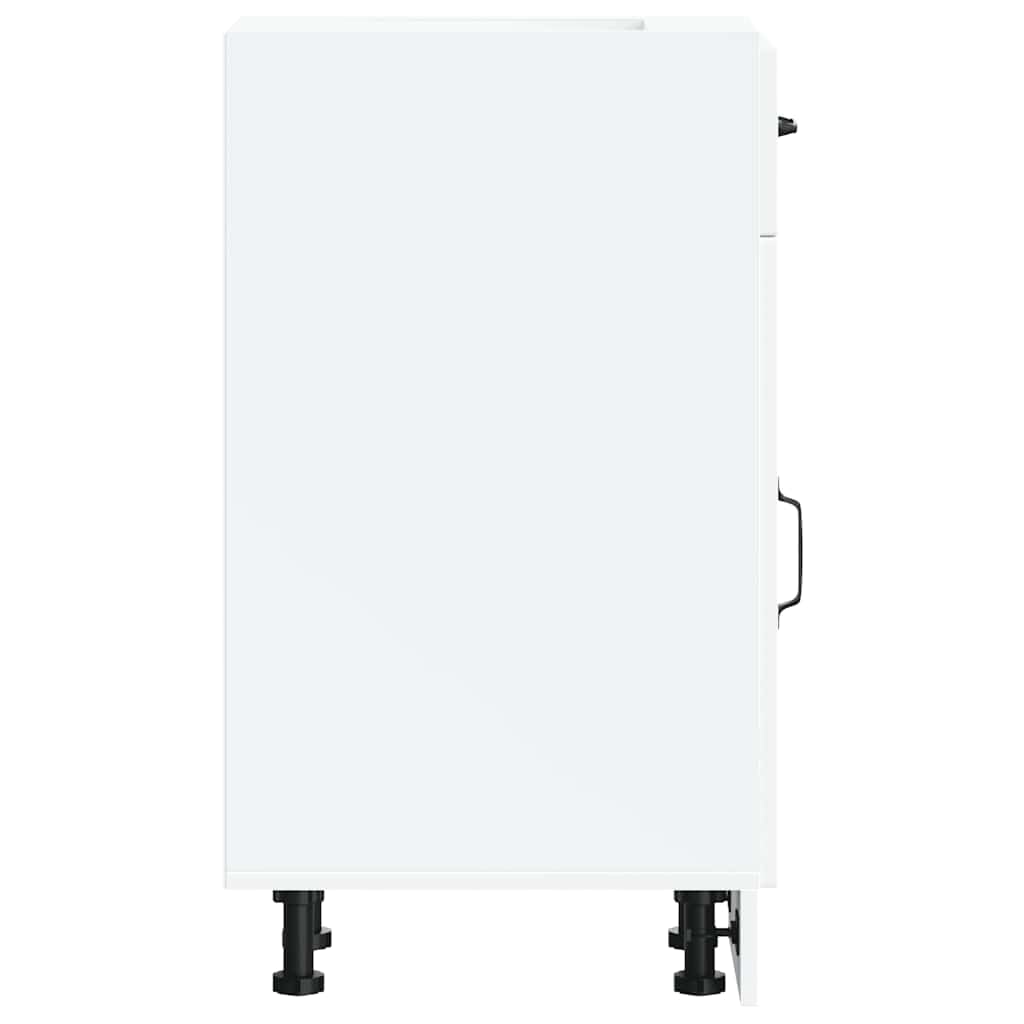 Armoire de cuisine Kalmar blanc bois d ingénierie