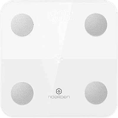 NOERDEN - Balance Connectée MINIMI - Balance Impédancemètre avec Technologie Step-On, Bluetooth, Écran LED, Verre Trempé, ...
