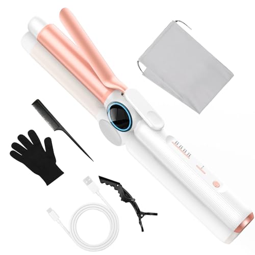 Cordless Curling Iron 9000 mAhUSB Rechargeable, 4 Temps...