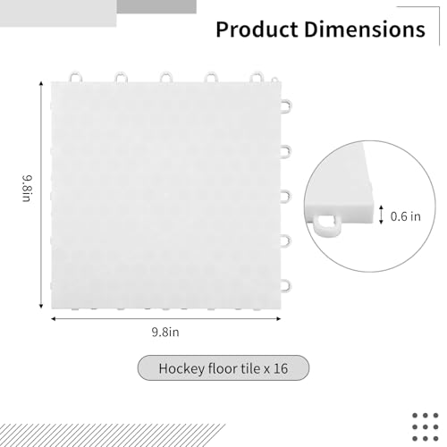 16 PCS Hockey Floor Tiles Mats, 9.8 x 9.8 Inches Dryland Synthetic Ice Tiles for Hockey Floor, Hockey Mats, Hockey Training Equipment Boards for Shooting Outdoor - Image 5