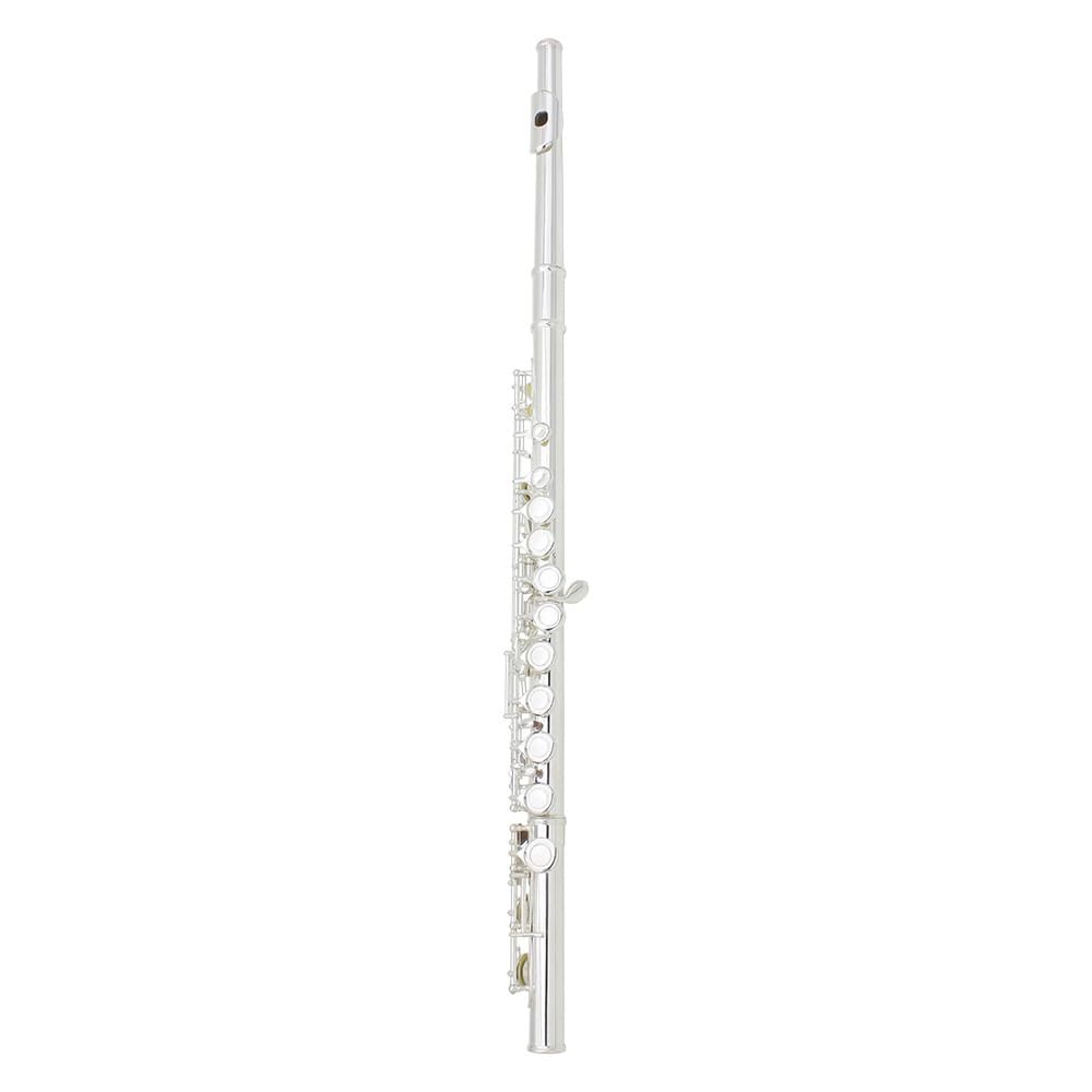 Flauta plateada de 16 orificios, tecla C, cuerpo de tubo de cobre blanco, orificio de sonido técnico de dibujo en frío, multicolor opcional, adecuado for principiantes, caja de almacenamiento de cuero