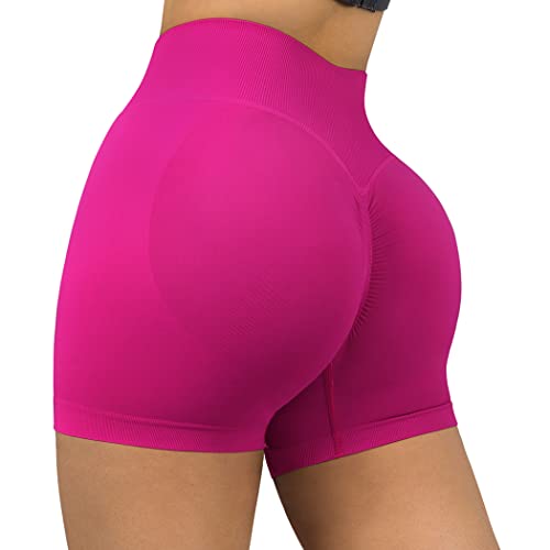 Image of SUUKSESS Women Seamless Booty Shorts Butt Lifting High Waisted Workout 3 inch