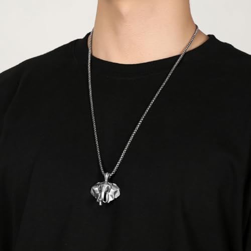 Collar vintage con cabeza de elefante de lata para jóvenes punk 5