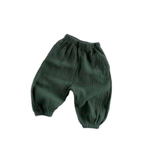 Kids Solid Double Layer Cotton Pants Vintage Cotton Long Trousers Boys Girls