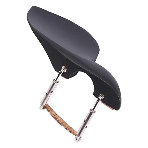 Soarun Black 4/4 Violin Chinrest with Screw & Cork, Ebony with Standard Bracket Cover