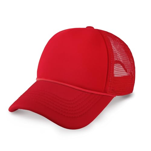 Image of CHOK.LIDS Classic Foam Trucker Hat Summer Mesh Rope Cap Solid Two Toned Blank Hat Mens Womens Adjustable Strap Light Weight