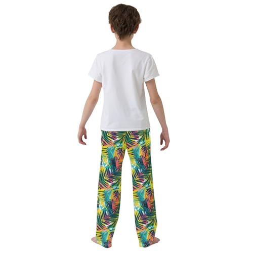 Pajama Pants Bright Tropical Foliage Leaves PJ Bottoms Sleepwear Lounge Sleep Pant with Pockets3