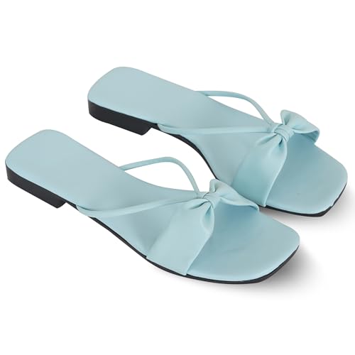 Image of Women's Slippers | Comfortable Flat Chappals for Women with Bow Detail | Stylish Casual Chappals, Trendy Summer Sandals, Comfortable Footwear for Daily Use