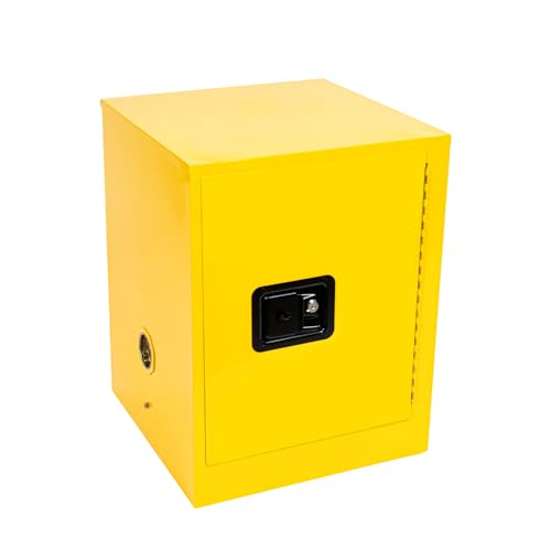 MSAIERPLR Flammable Storage Cabinet 4 Gallon, Fireproof Chemical Liquid Fuel Hazardous Storage Cabinet with Door Lock, Industry Safety Cabinet for Commercial Industrial and Home, 17 * 17 * 22in