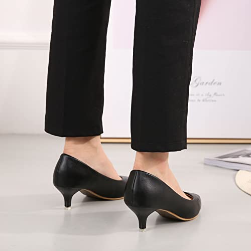 Women's Low Kitten Heel Pumps Classic Fashion Dress Pumps Simple Heeled Shoes for Office Work4