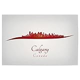 artboxONE Poster 75x50 cm Städte Calgary-Skyline im Rot - 
