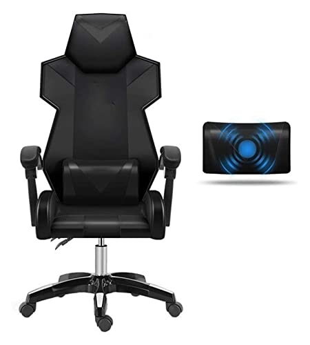 ZREVSB E-Sports Chair Desk and Ergonomic Racing Game Lift Swivel High Back Computer (Color : Black Gold) Needed (All Black A)