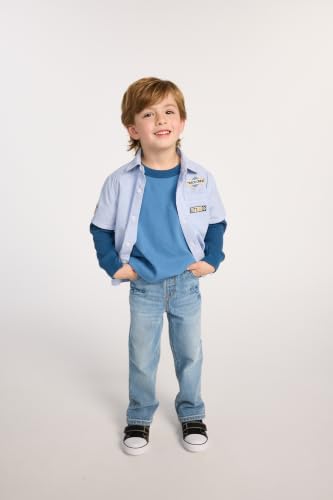 Image of The Children's Place Baby Boys' and Toddler Poplin Short Sleeve Button Down Shirt