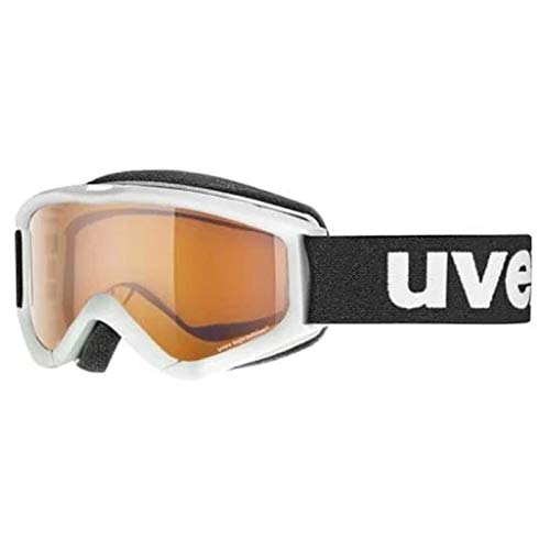 uvex speedy pro - Skibrille für Kinder - konstrastverstärkend - vergrößertes, beschlagfreies Sichtfeld - white/lasergold - one size