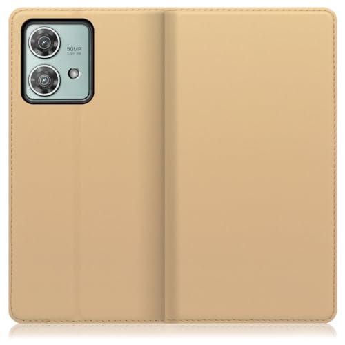 LOOF SKIN SLIM ���U�[ ���^ �蒠�^ �X�}�z�P�[�X for motorola edge 40 neo �p �P�[�X �J�o�[ �蒠�^�P�[�X �J�[�h���[ �}�O�l�b�g�t�� �x���g�Ȃ� [�S�[���h]