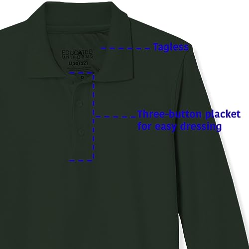 Boys 2T-20 Long Sleeve Pique Polo Uniform Shirt4