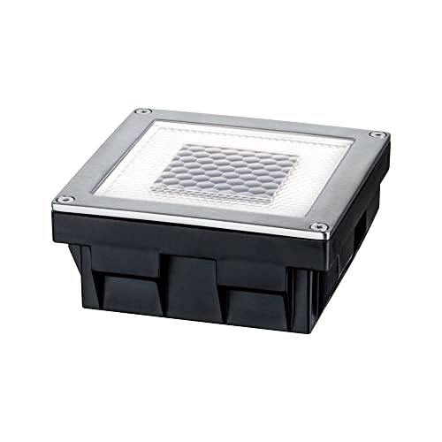 Paulmann Box 93774 Special Set Solar Pavimento Cube, Inclinabile, Ip67 Led 1X0,24W 100X100Mm Trasp Integriert, 0.24 W, Acciaio Legato, Trasparente, 10