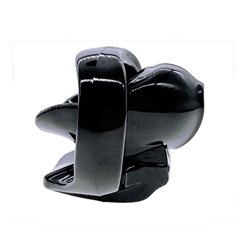 Image of HT-V4 Chastity Cage for Men | 5 Adjustable Wide Rings & 6 Colors | Beginner-Friendly | Adult Sex Toy with Sizing Guide (Black, Nub)