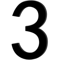 Hausnummer Klebend Nr.3,Höhe 9,8 cm,Ziffer zum Aufkleben aus Acryl,Hausschild für Draußen,Hausnummern,für Außen,Briefkasten,Tür,Wetterfest,Ziffern zum Aufkleben,Matt Schwarz