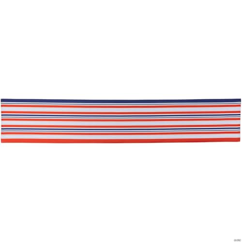 71" Red White and Blue Americana Striped Table Runner, Patriotic