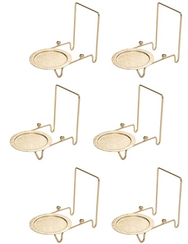 Creative Hobbies Etched Base Cup & Saucer Stand - Elegant Display Holder for Tea Sets Plates and Collectibles | 6 Pack