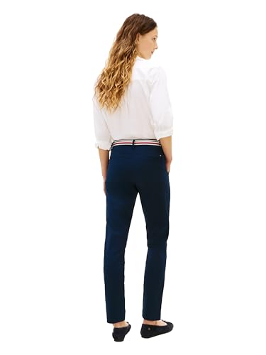 Image of Tommy Hilfiger Women's Twill Slim Chino Pants with Stretch Mid Rise Ankle Pants